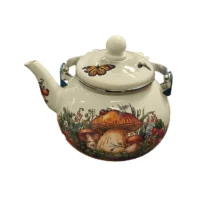 ceainic otel emailat 2 5l model forest mushroom 1