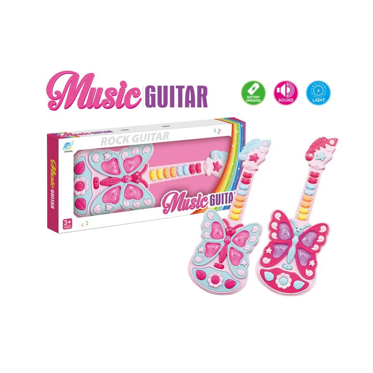 chitara rock muzicala copii 3 ani forma fluture 1