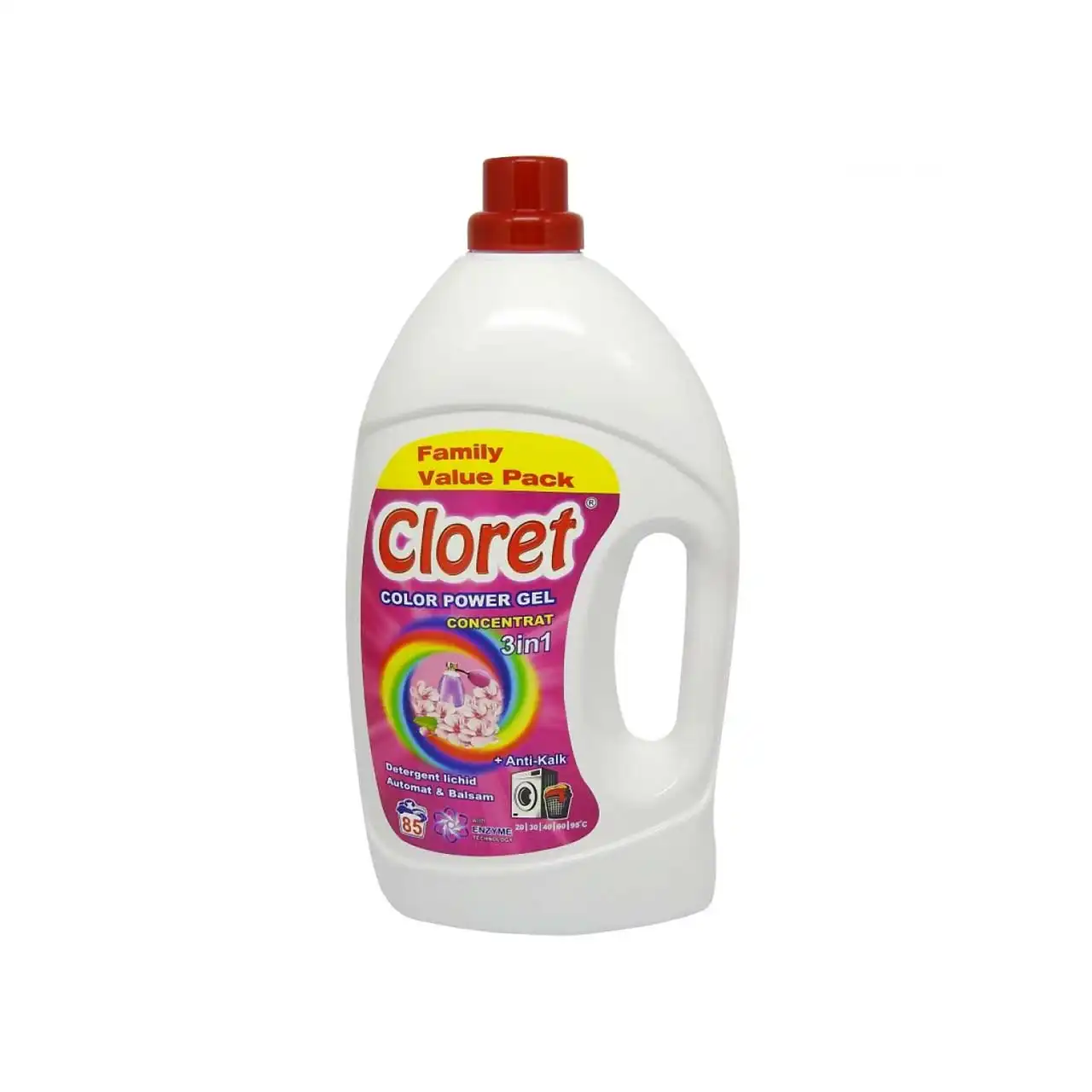 cloret detergent lichid rufe colorate automat 3l 1