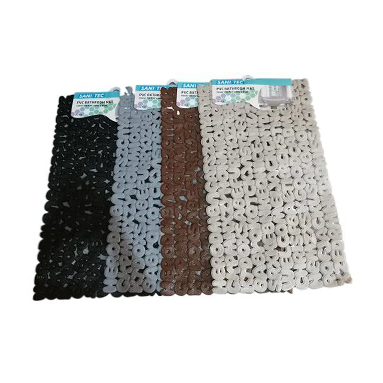 covor baie din pvc dreptunghiular model litere 69x39 cm 2