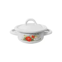 craticioara emailata cu capac si model floral 0 55 l 12 cm 2