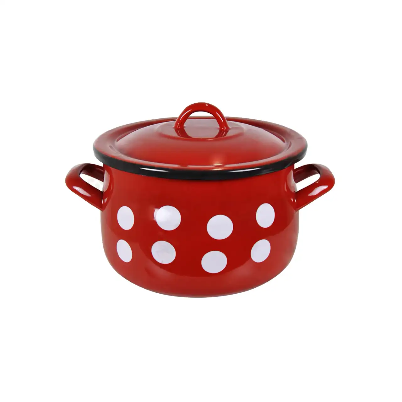 cratita bombata cu capac 5 litri rosie 1