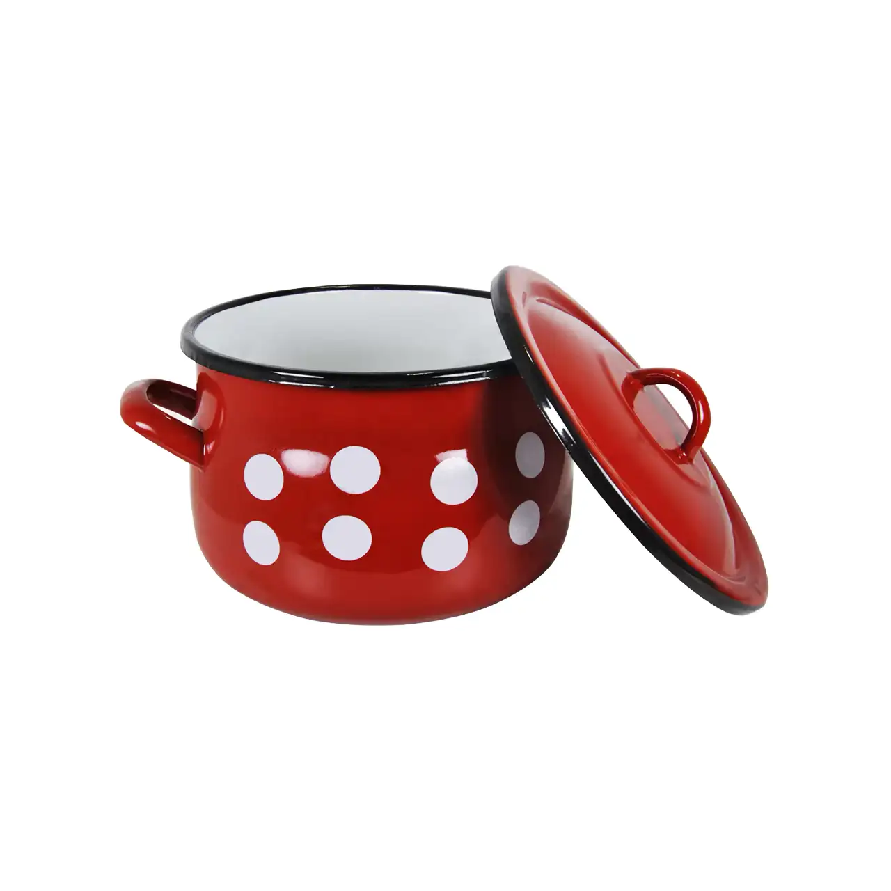 cratita bombata cu capac 5 litri rosie 2