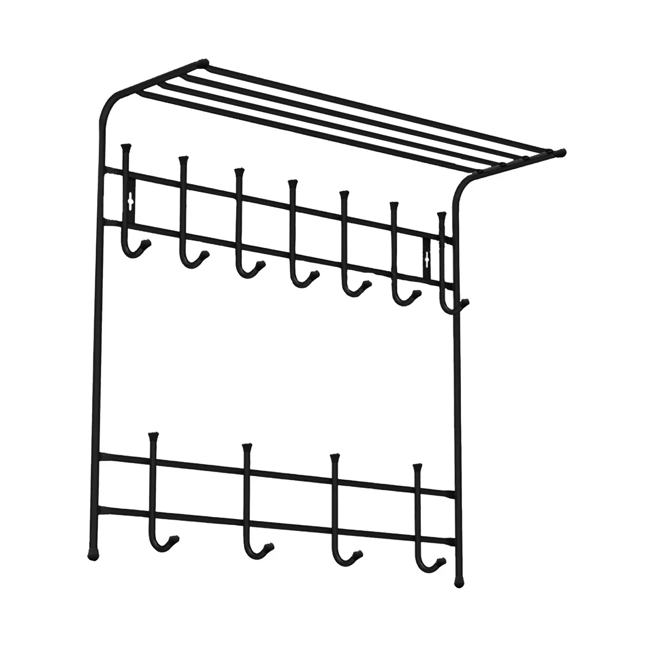cuier de perete metalic negru mat 11 agatatori 1