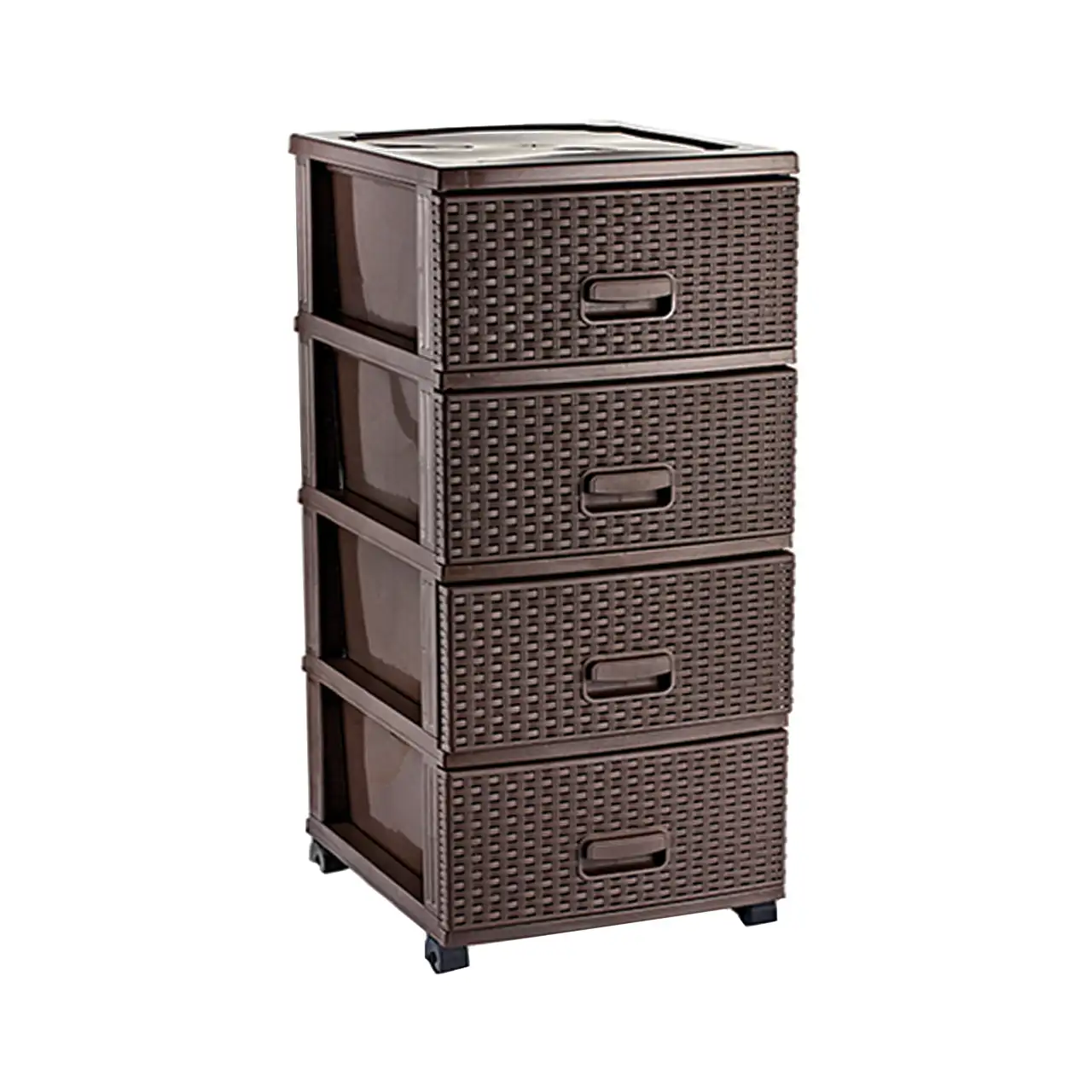 dulap plastic cu sertare ratan maro 1