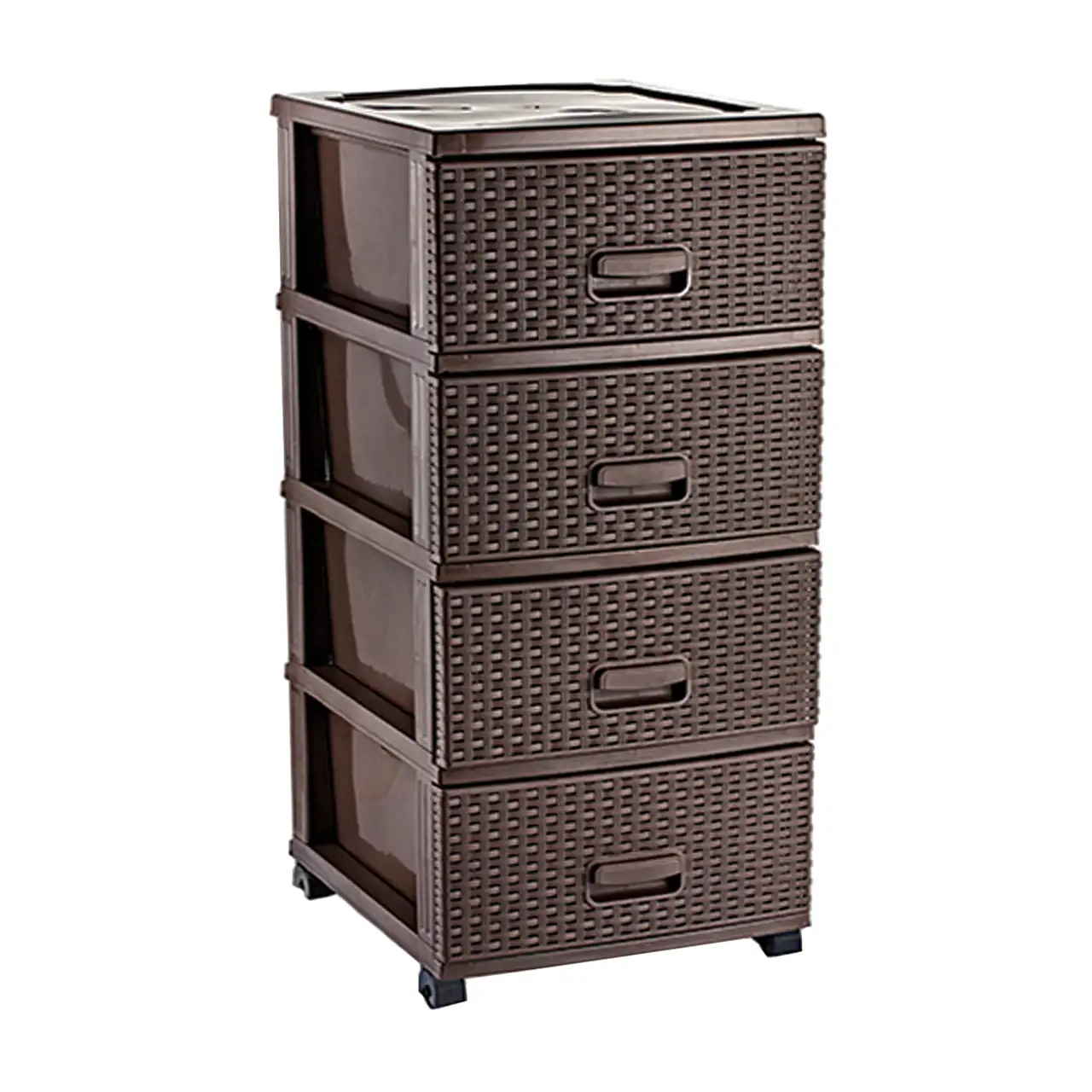 dulap plastic cu sertare ratan maro 2