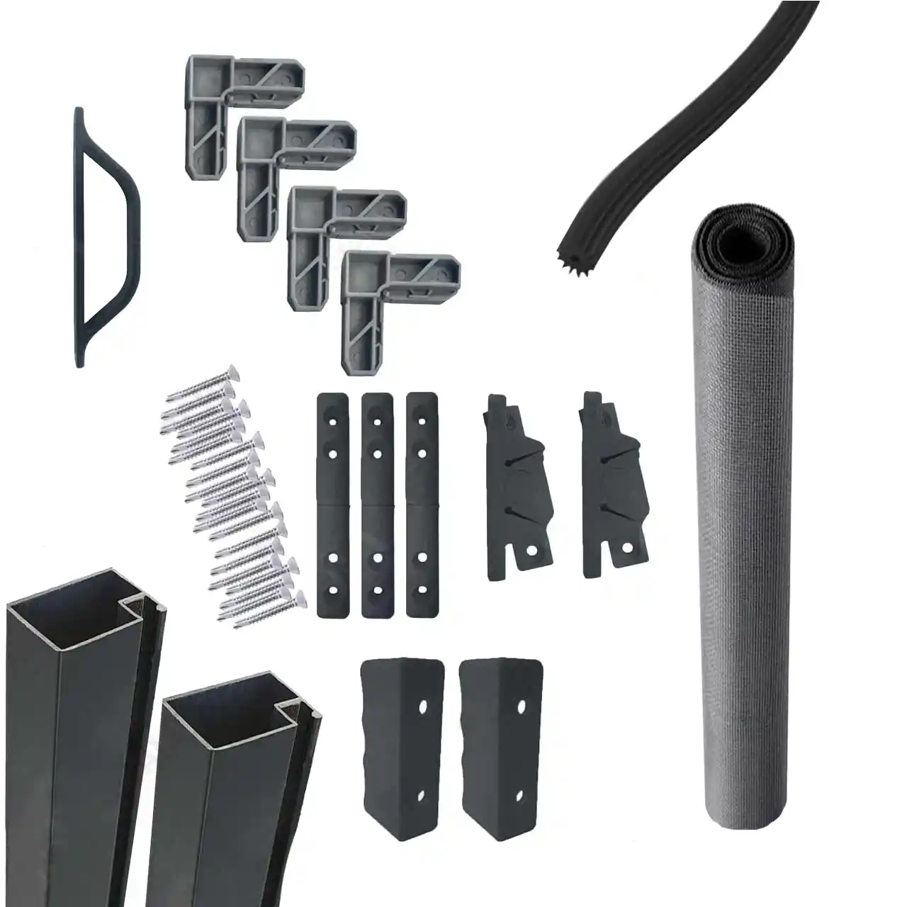 kit plasa tantari pentru usa gri 1