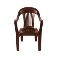 masa de gradina ovala din plastic cu 6 scaune maro 3