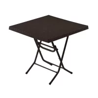 masa gradina pliabila imitatie ratan maro 78x78 cm 2
