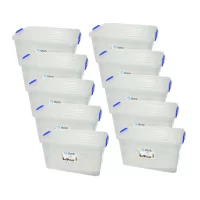 pachet 10x cutie depozitare din plastic transparenta 1l 1