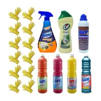 pachet 12x manusi menaj cif cream 250ml asevi degresant 750ml asevi dezincrustare 500ml asevi pardoseli 1l 11