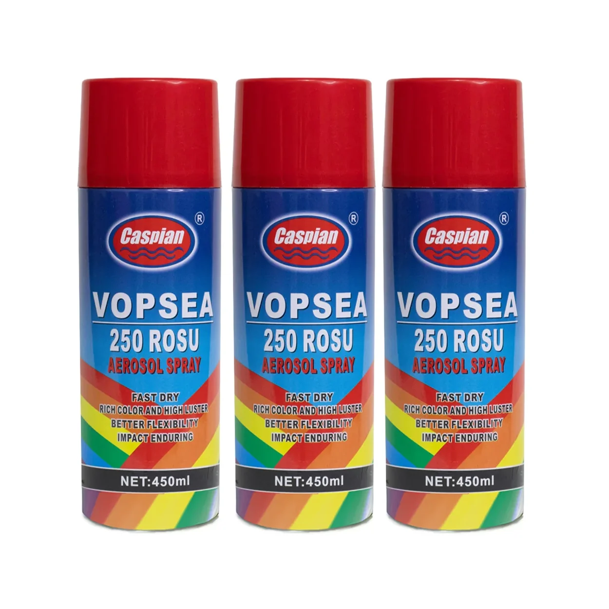 pachet 3 x caspian vopsea spray reparatii rapide rosu 450 ml 1