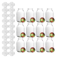 pachet 32 produse borcane 3l din sticla cu capac si presa muraturi 1 75l 5l 1 1