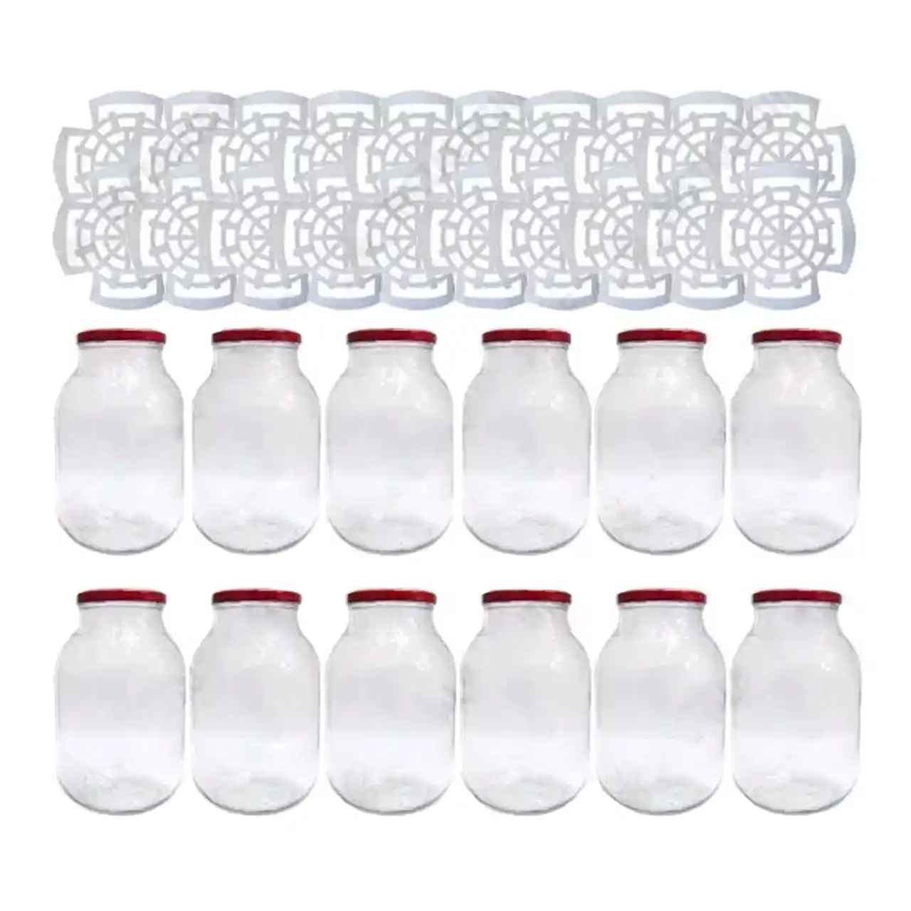 pachet 32 produse borcane 4l de sticla cu capac si presa muraturi 1 75l 5l 1