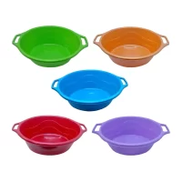 pachet 5 bucati lighean oval cu manere din plastic 25l 1