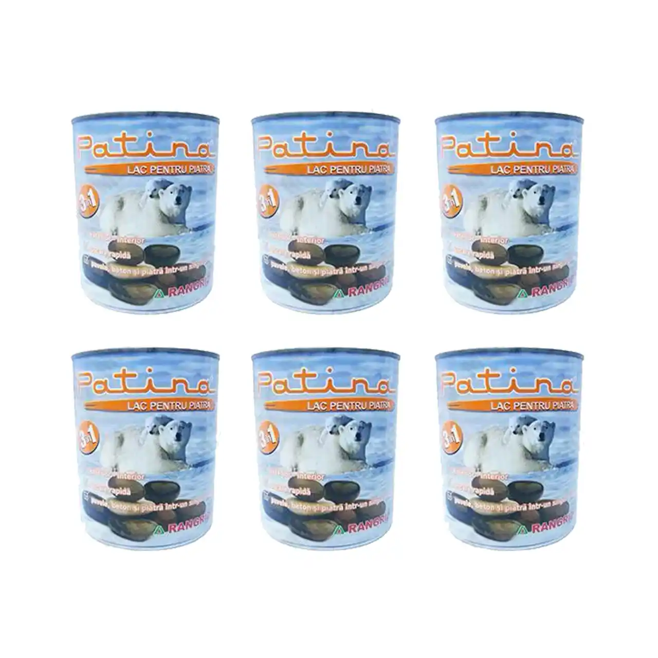 pachet 6 bucati lac pentru piatra patina rangriz 3 in 1 750ml 1