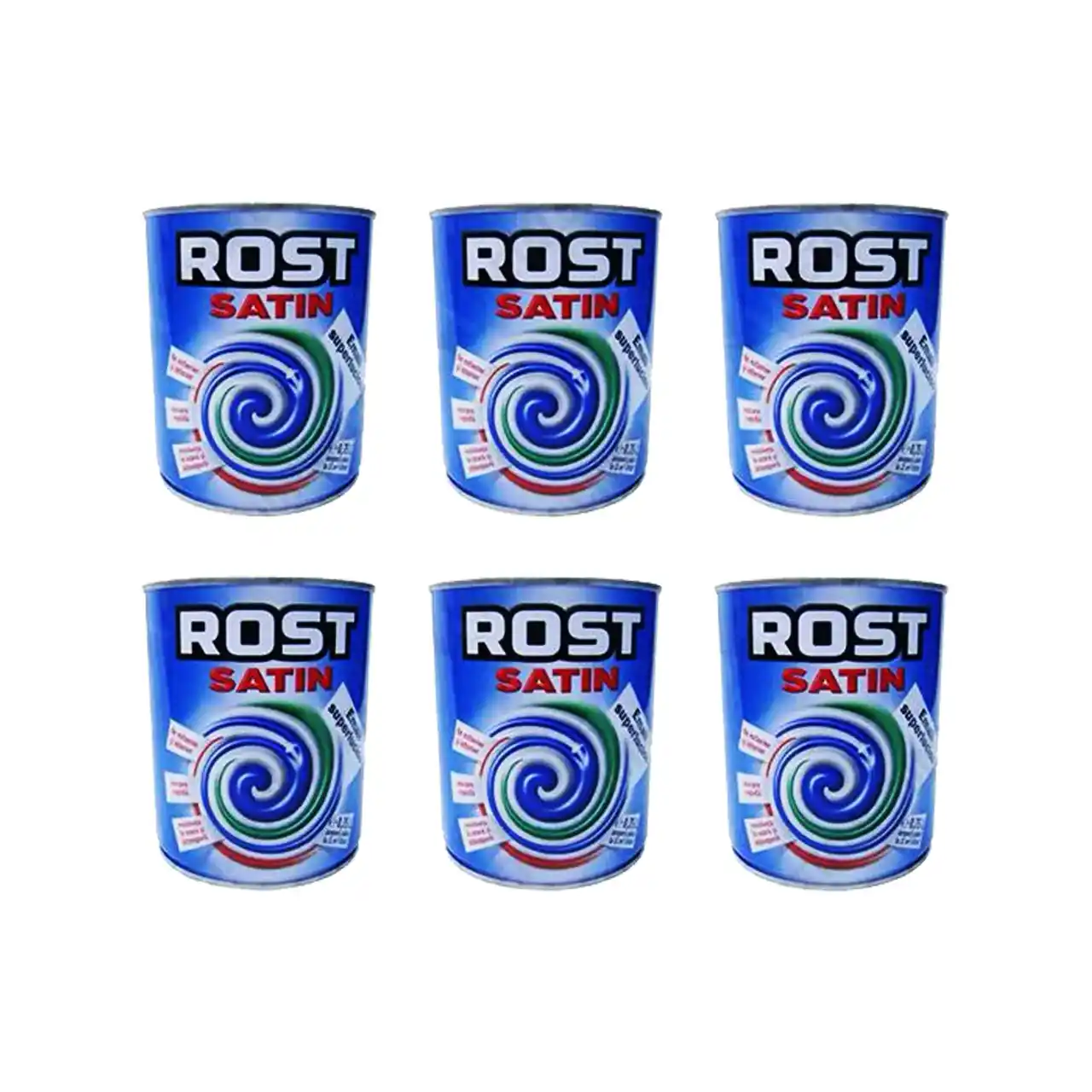 pachet 6 produse vopsea email rost satin rosu 600 ml 1