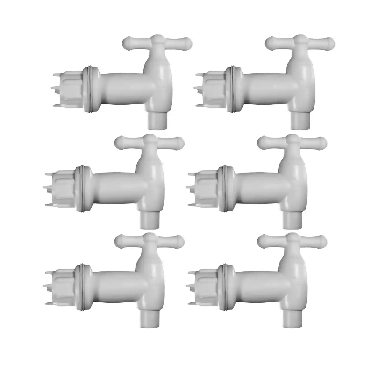 pachet 6 x robinet butoi din plastic cu garnitura