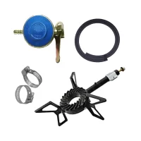 pachet arzator elicopter pirostrie pe gaz din fonta 2m furtun pentru gaz 2 x coliere pentru furtun ceas pentru butelie