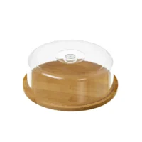 platou servire din bambus cu capac transparent 2