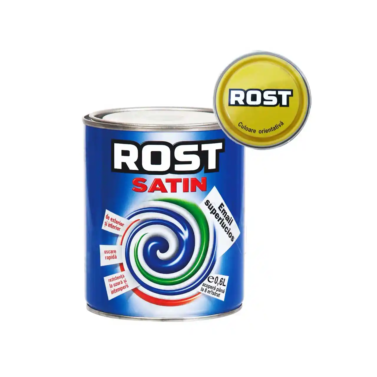 rost satin vopsea email superlucios pentru lemn metal galben 0 6 l