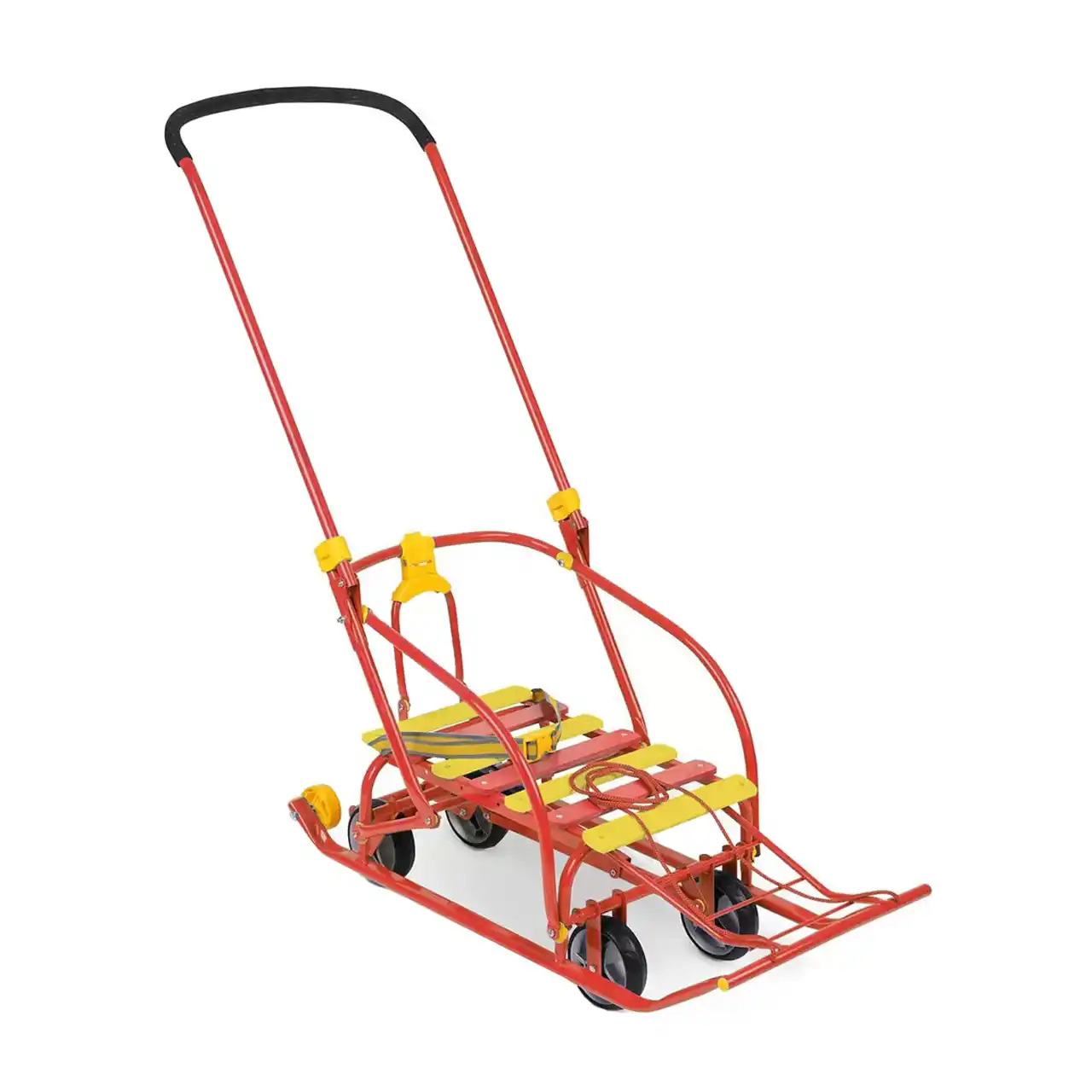 sanie pliabila cu spatar roti si maner 2