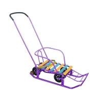 sanie pliabila cu spatar si roti pentru copii 1