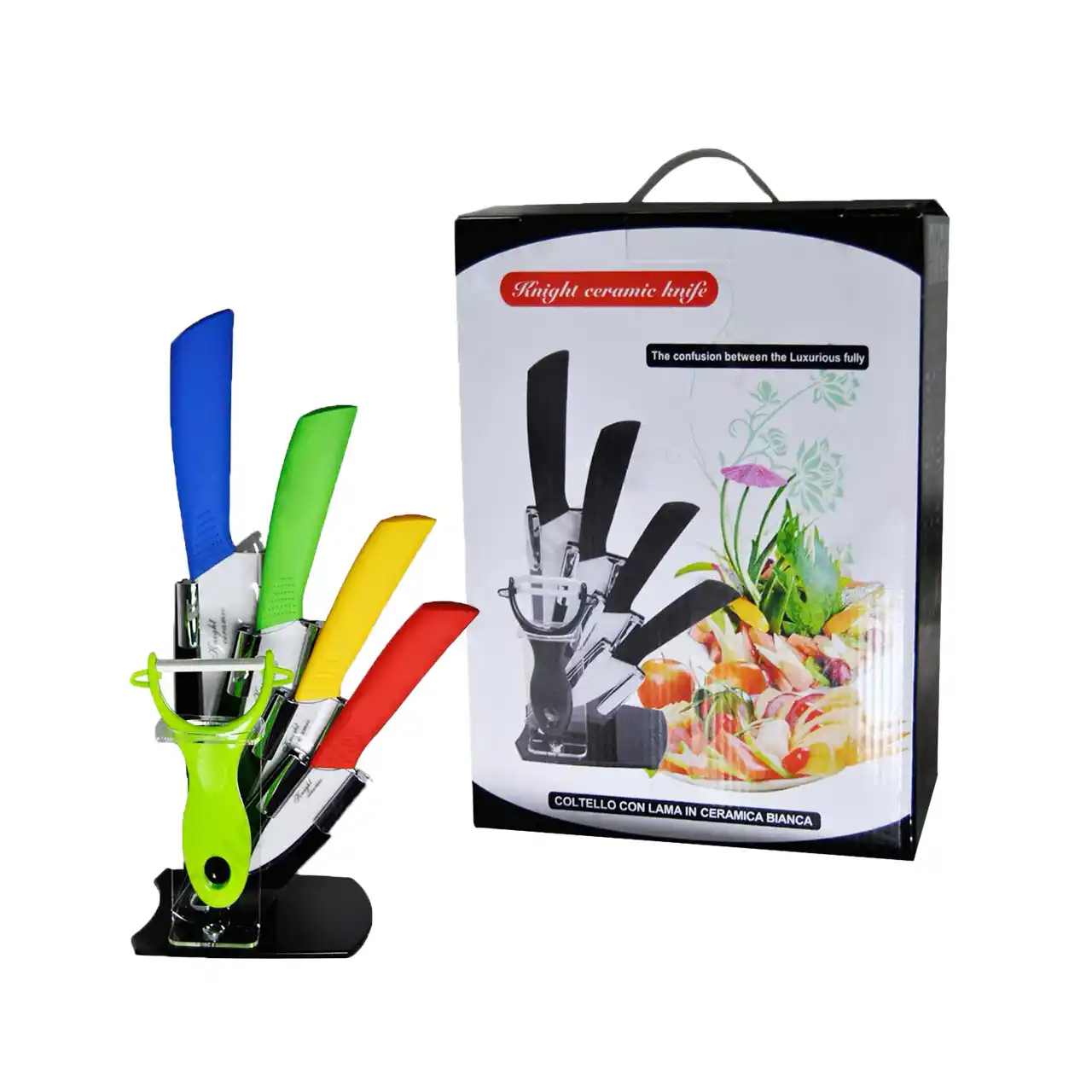 set 5 cutite de bucatarie cu suport negru 1