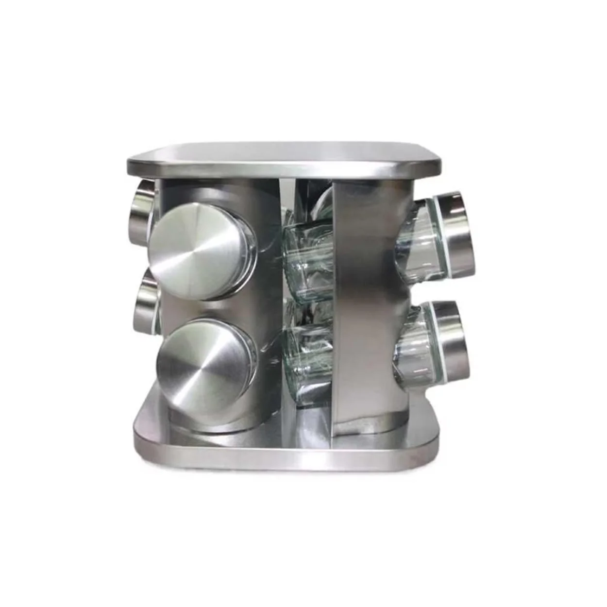 set 8 recipiente de condimente cu suport rotativ patrat 1