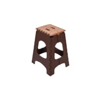 set masa plastic cu 6 tabureti pliabili ratan maro 2