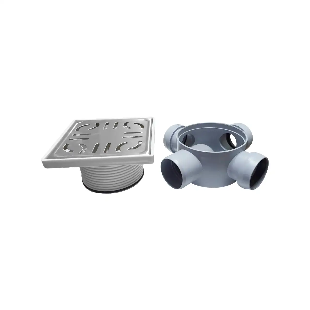 sifon pardoseala baie antimiros 3 intrari 1 iesire 14 5x14 5 cm 2