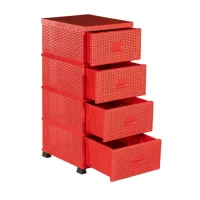 sterk dulap universal 4 sertare plastic ratan rosu 2