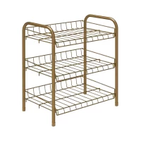 suport pantofi metalic 3 rafturi cafeniu 1