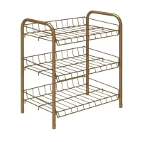 suport pantofi metalic 3 rafturi cafeniu 2