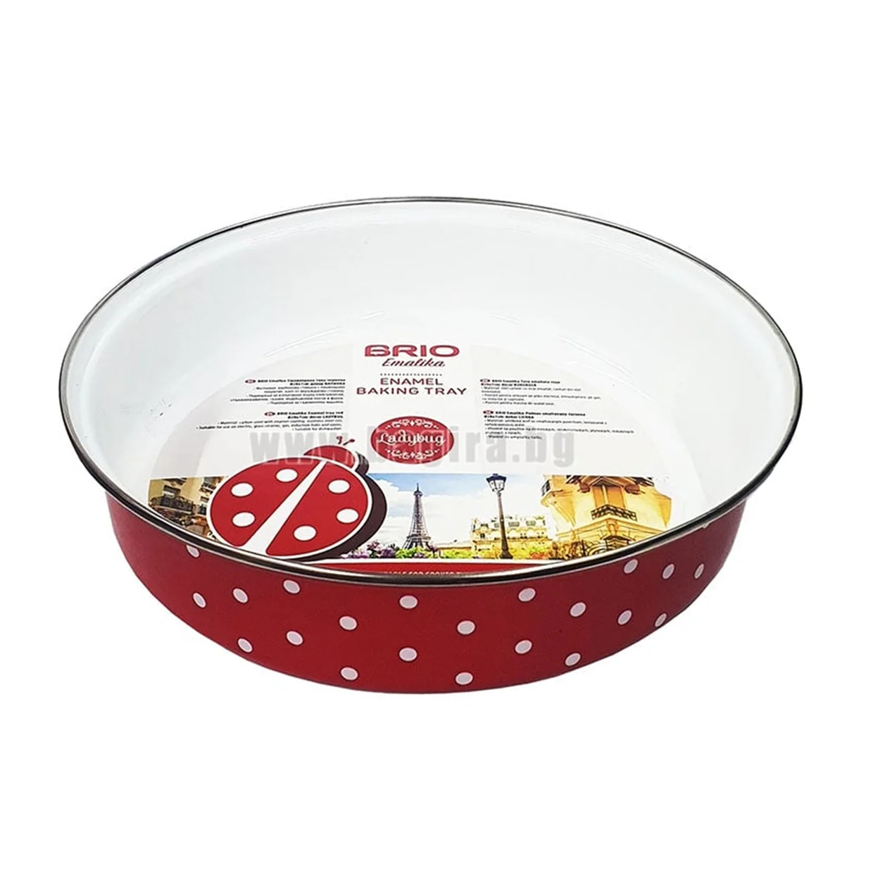 tava emailata de copt rotunda 36x8 cm rosie 1