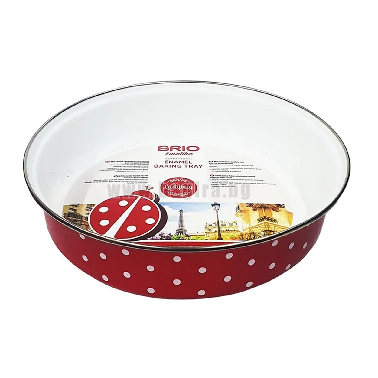 tava emailata de copt rotunda 36x8 cm rosie 2