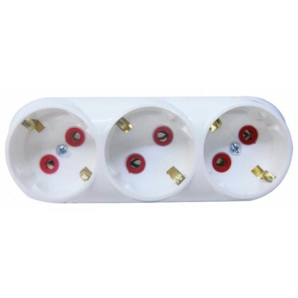 triplu stecher cu 3 prize fabricat in romania