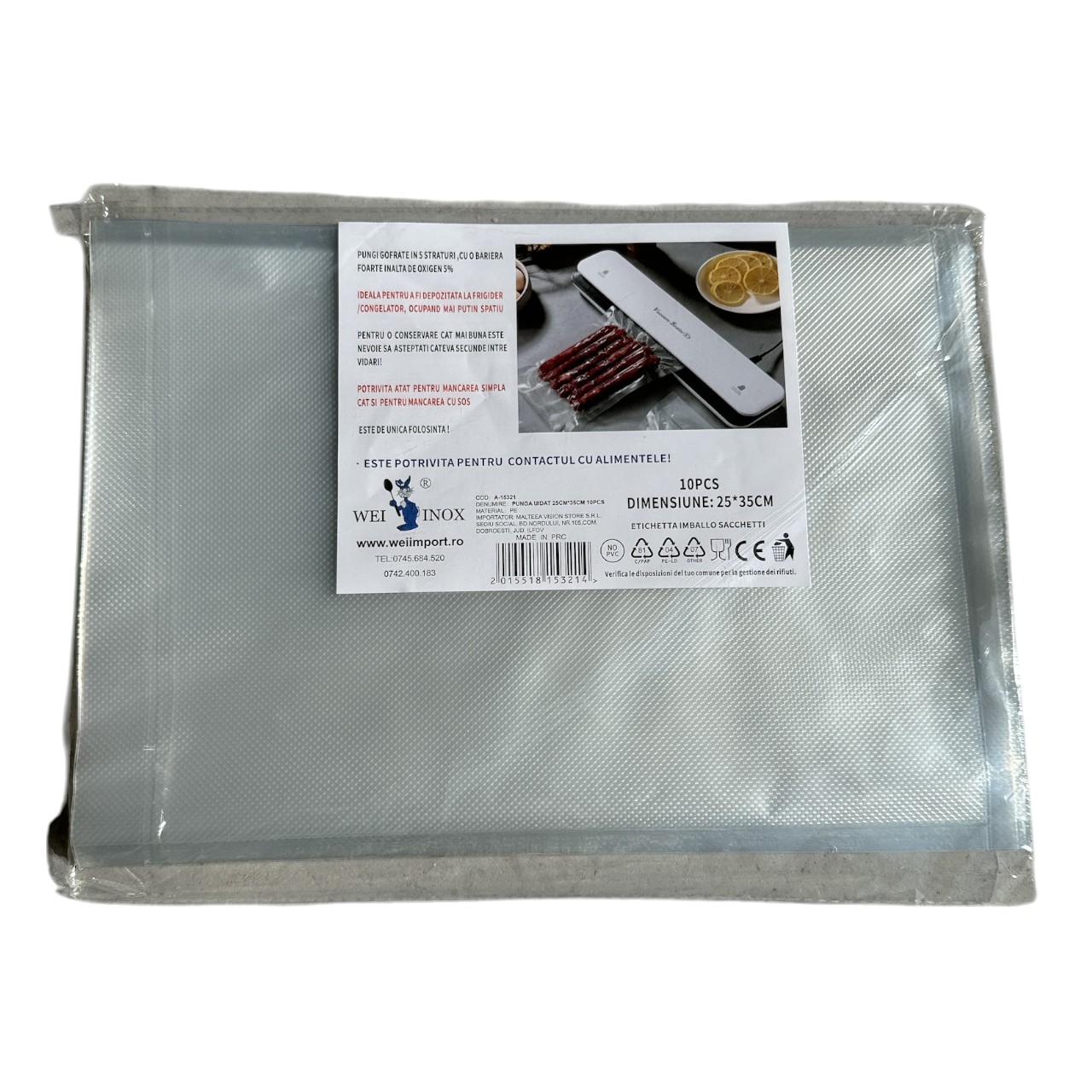 Pungi vidat gofrate 25×35 cm, 10 bucati