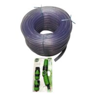 Furtun siliconat 3/4 (transparent) 50m + Pistol stropit cu presiune si accesorii