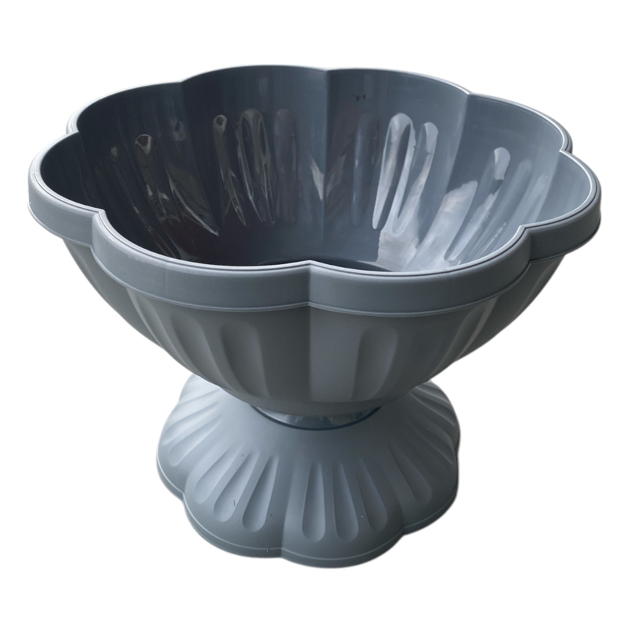 Ghiveci plastic cu picior 32 cm, gri