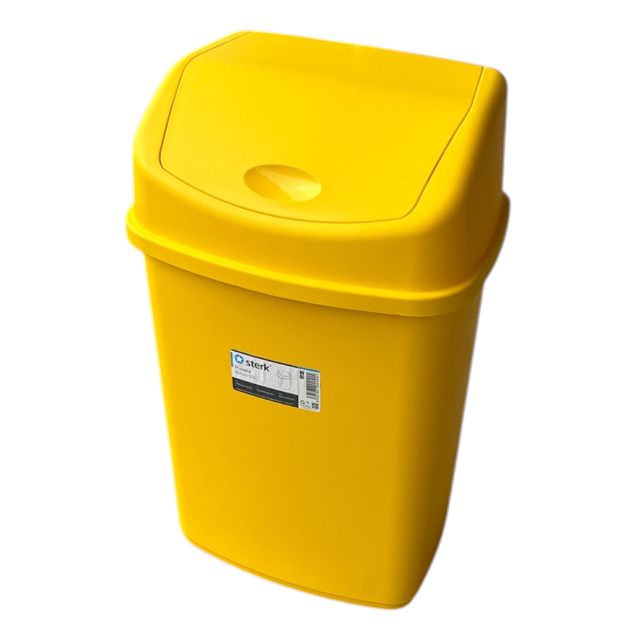 Cos Gunoi (Pubela) 55L Plastic, Capac Batant, Galben