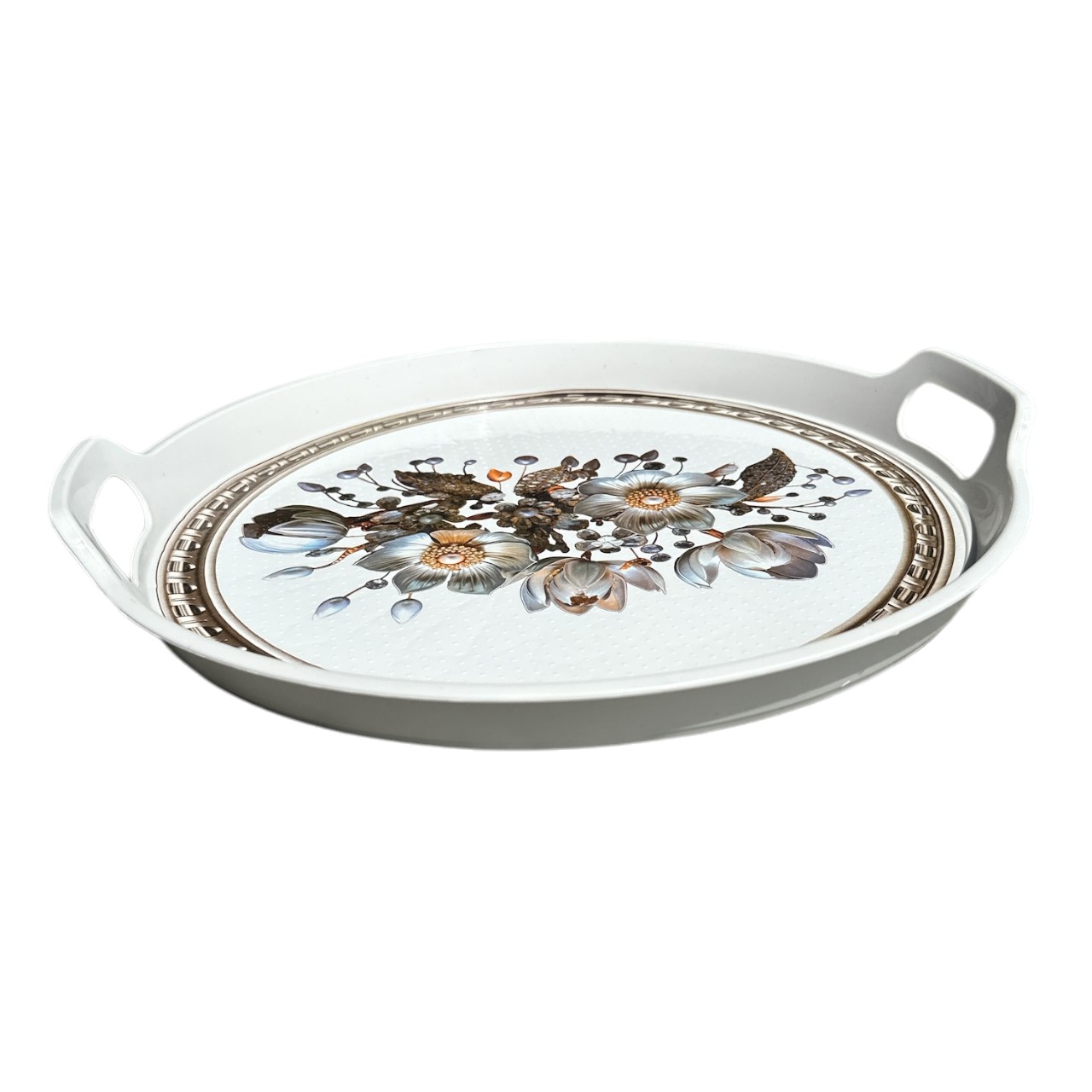 Tava servire plastic de bar, rotunda cu manere - imagine 2