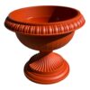 Ghiveci plastic cu picior 26 cm, Caramiziu