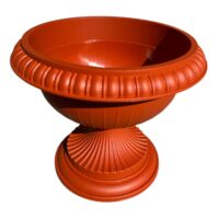 Ghiveci plastic cu picior 26 cm, Caramiziu