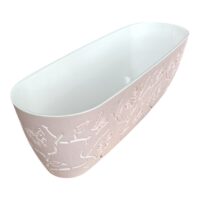 Jardiniera decorativa, 3D cu fluturi (Roz) 47 cm