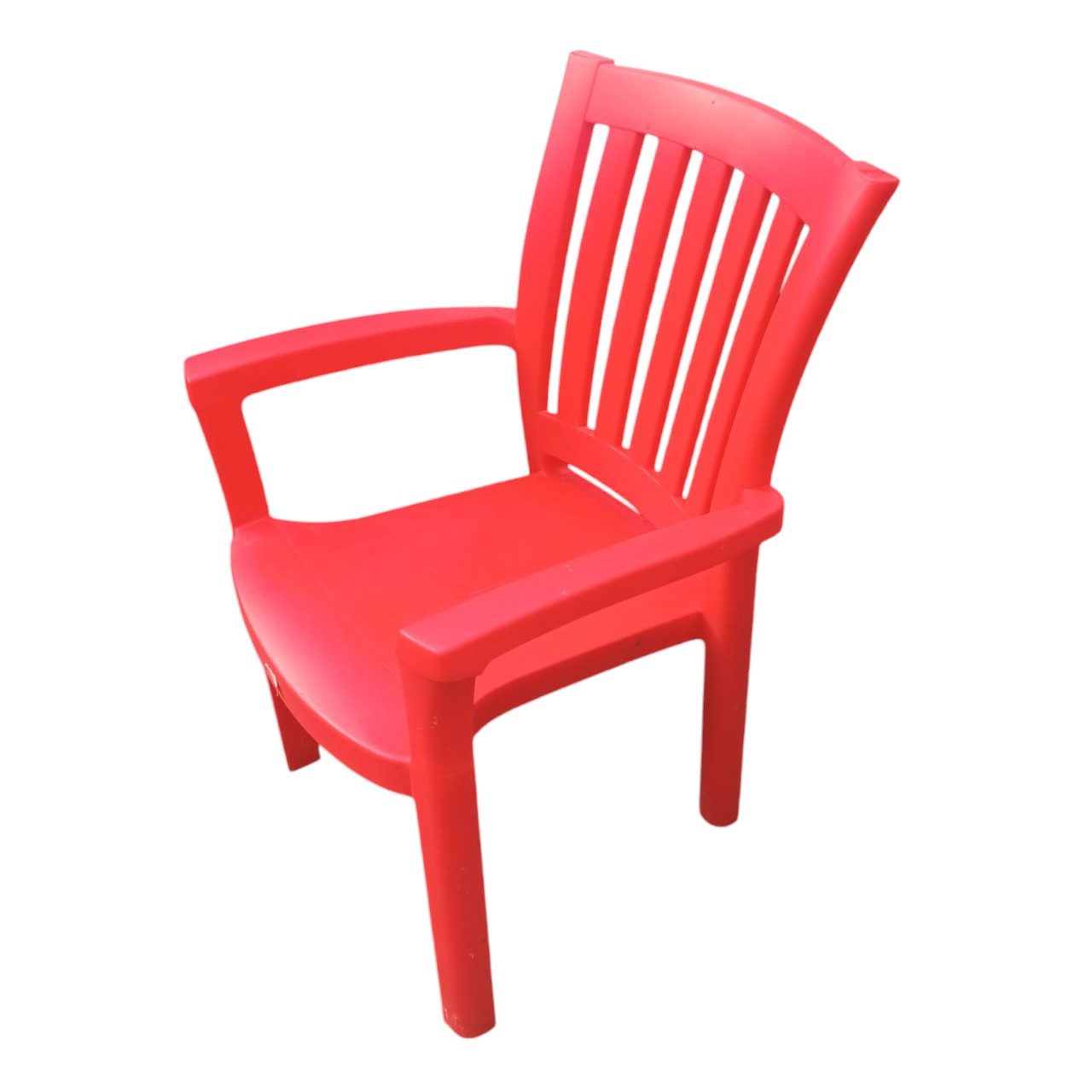 Scaun plastic gradina (Rosu) cu spatar, 6 bucati - imagine 2