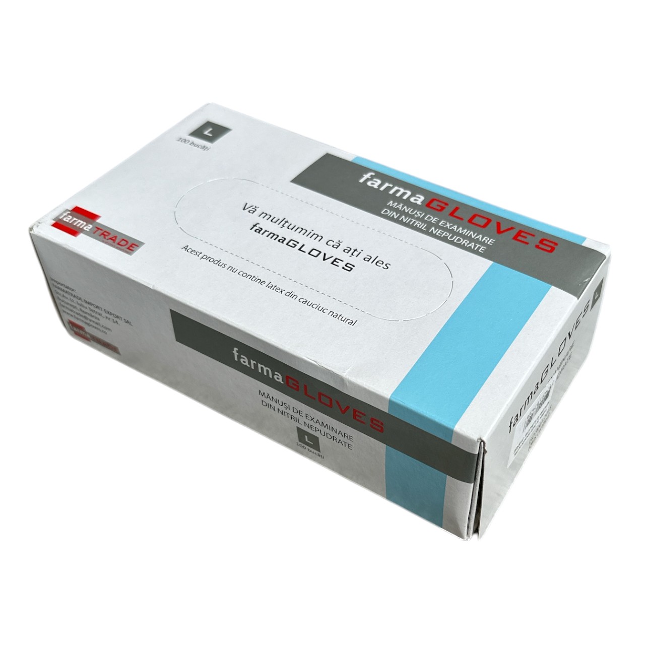 Manusi din nitril ,,L'' fara pudra (Albastre) - 100 bucati