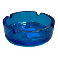 Scrumiera rotunda din sticla (Albastra) 10.5 cm