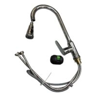 Baterie Chiuveta Bucatarie cu Dus Extractibil, Argintie