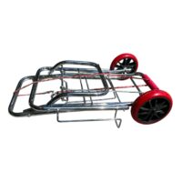 Carucior cumparaturi pliabil din inox cu chinga elastica